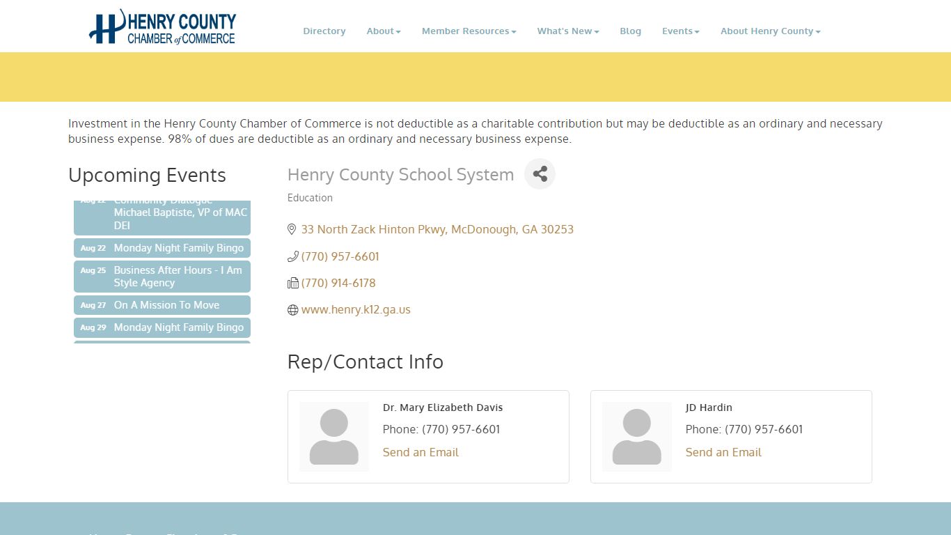 Henry County School System | Education - Henry County Chamber of ...